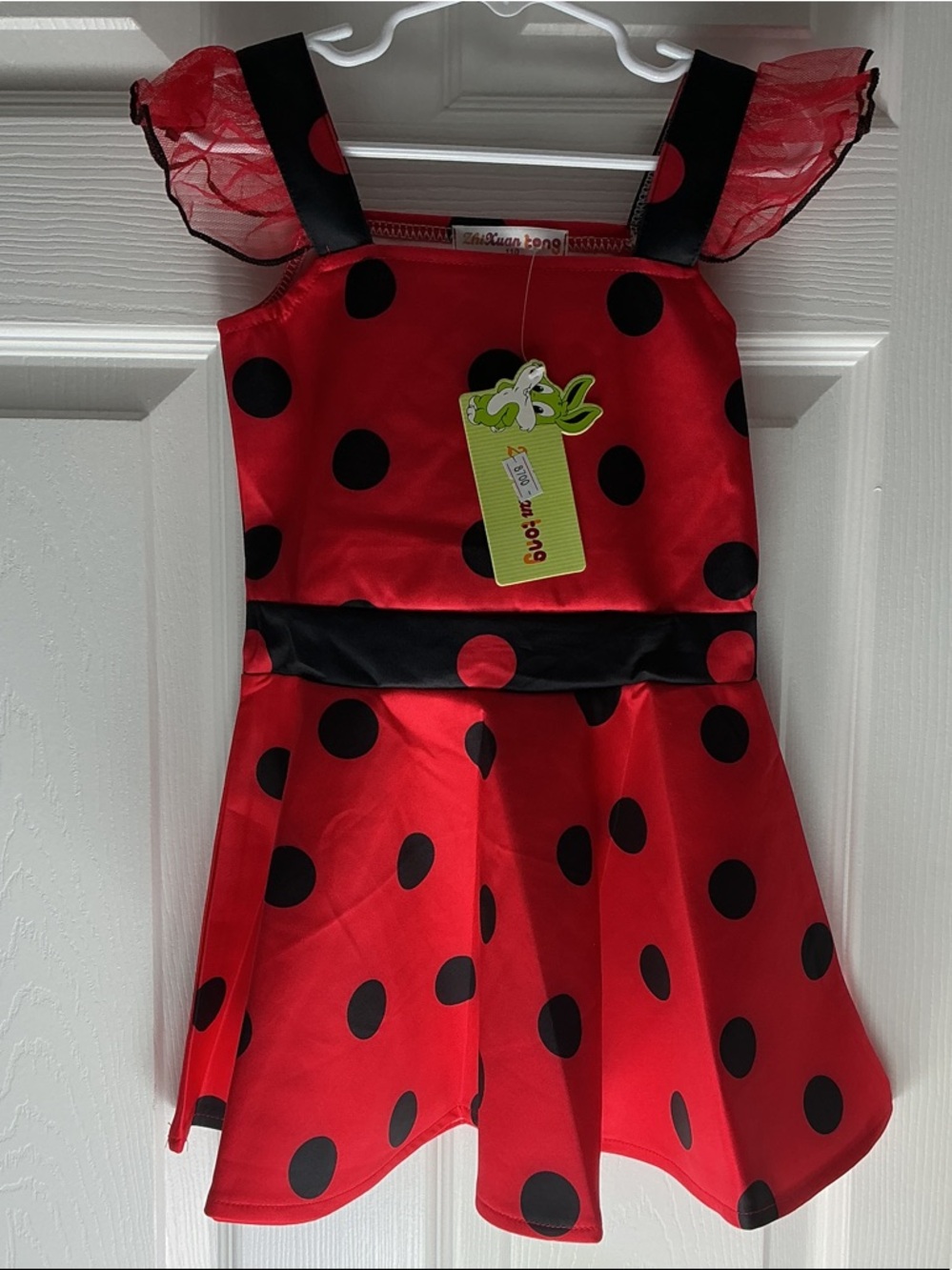 Red and Black Polka Dot Kids Costume Dress